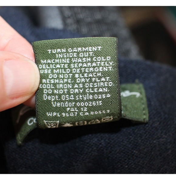 Eddie Bauer Cotton Cashmere V Neck Sweater L Navy Blue - Picture 4 of 5